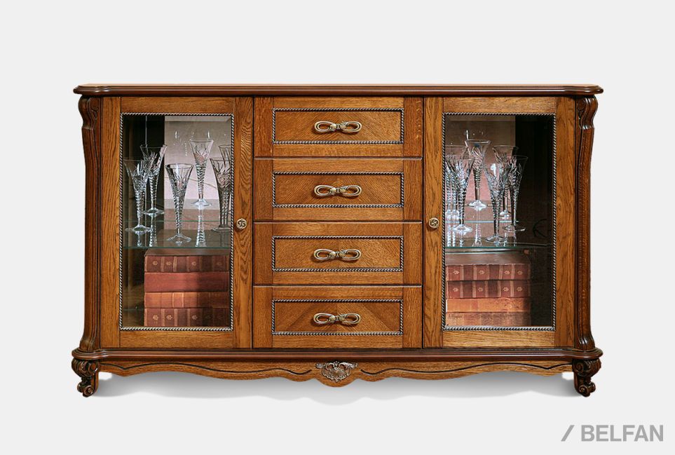 Тумба "Алези 3з" массив и шпон дуба 1