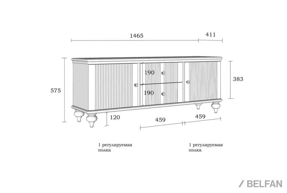 Тумба под ТВ "Рандеву" 22 массив сосны 2