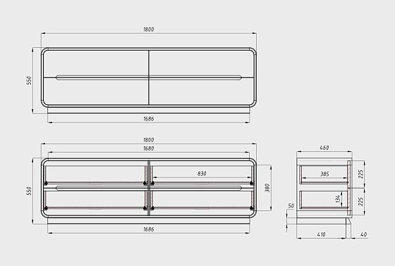 Тумба под ТВ "Монблан" 180 массив дуба 5