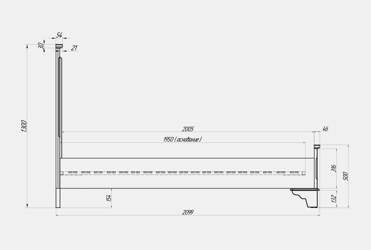Кровать "Бриансон" массив и шпон дуба, МДФ 3