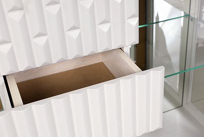 Тумба высокая "Армония" (стекло); *ММ-435-27; айвори+классик