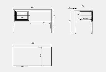 Стол письменный "Сакраменто" (1 тумба слева); *А-016.13-1; марципан