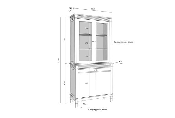 Буфет "Ольса" 220/220 массив сосны 8
