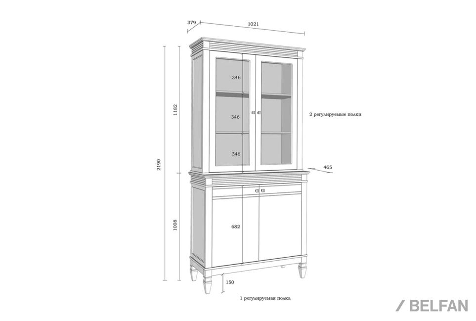 Буфет "Ольса" 220/220 массив сосны 4