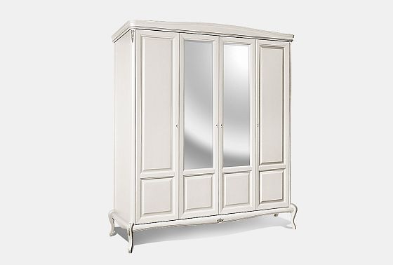 Шкаф для одежды "Флерон" 4-х дв. (с зеркалом) массив и шпон дуба 4