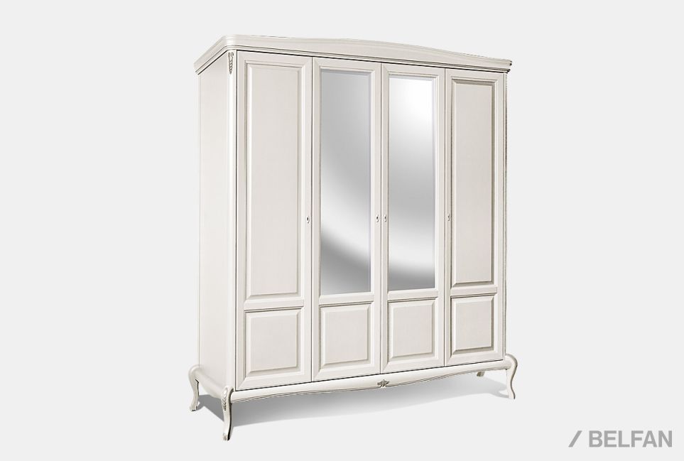 Шкаф для одежды "Флерон" 4-х дв. (с зеркалом) массив и шпон дуба 1