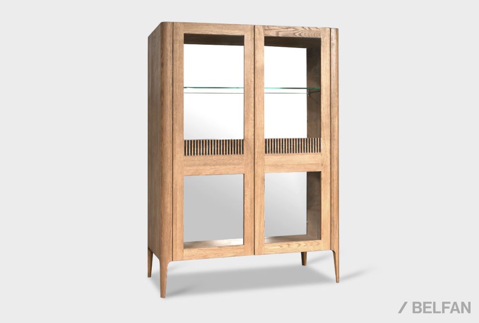 Тумба высокая "Бергамо" (стекло) массив дуба 1