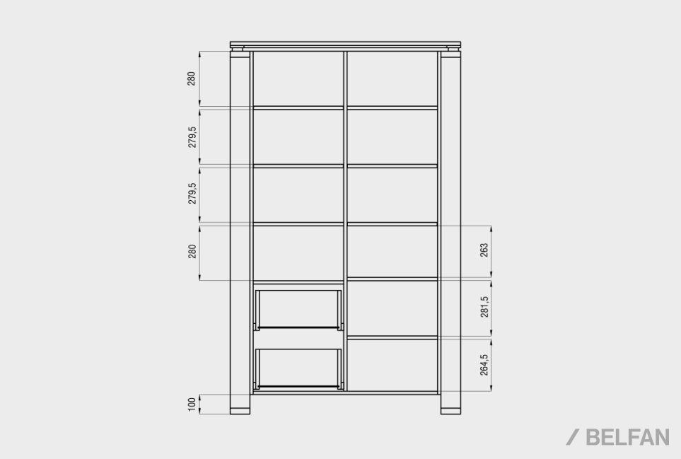 Шкаф комбинированный "Берген" В-224 массив и шпон дуба 4