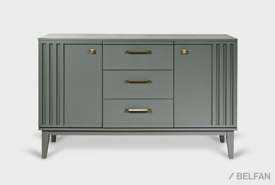 Тумба 3-х секционная "Чикаго" массив и шпон дуба 7