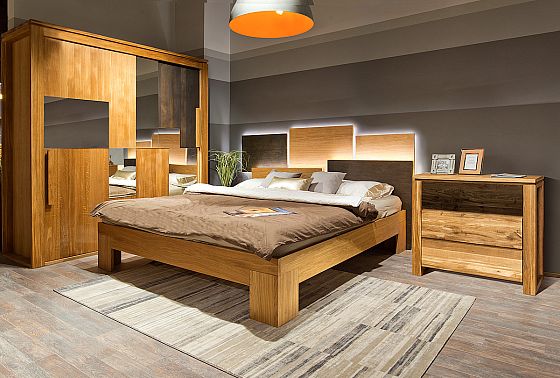 Шкаф-купе "Берген" (с зеркалом) массив и шпон дуба 4