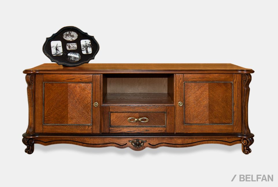 Тумба под ТВ "Алези 2" массив и шпон дуба 1