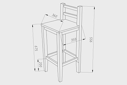Стул барный "Берген" П