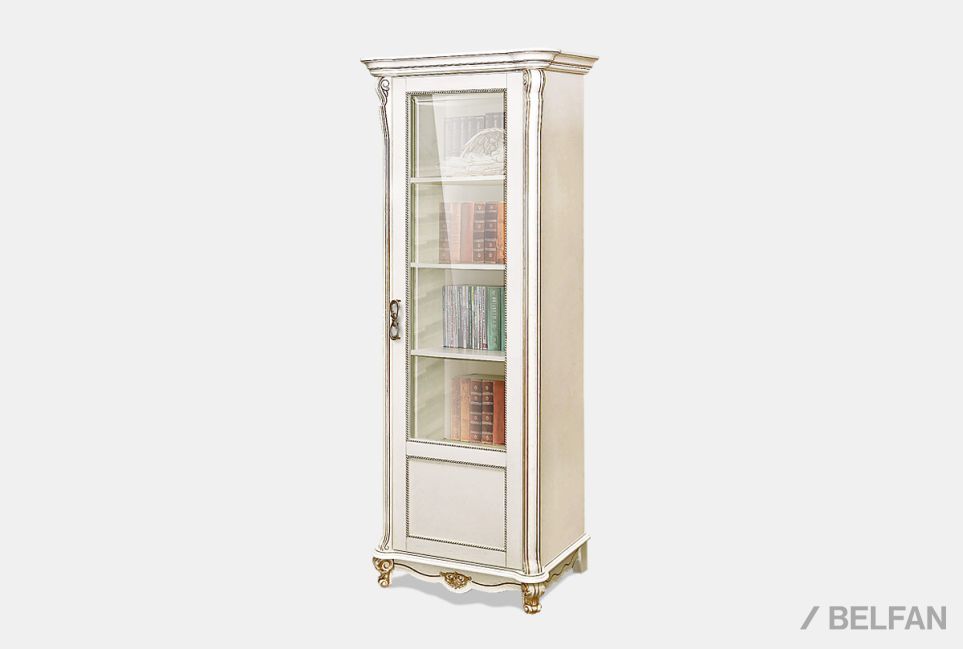 Шкаф для книг "Алези 8/1" (правый) массив и шпон дуба 1