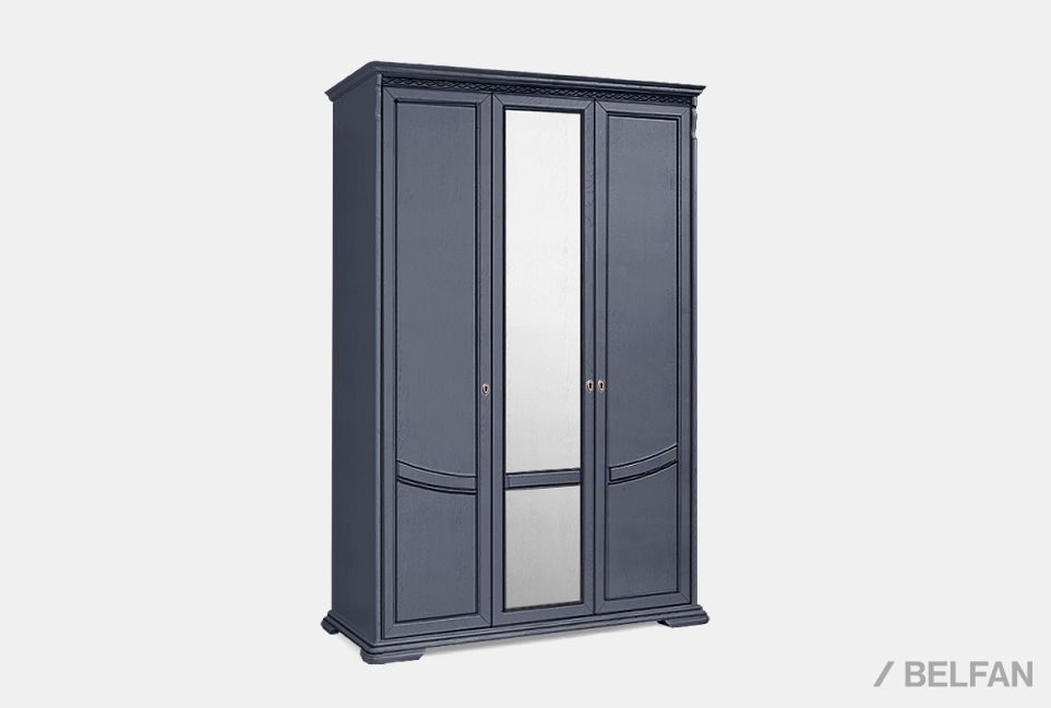 Шкаф для одежды 3-х дв. "Лика" (с зеркалом) массив и шпон дуба 1