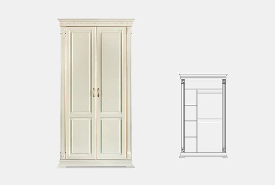 Шкаф для одежды 2-х дв. "Верди Люкс 2/3" массив и шпон дуба 2