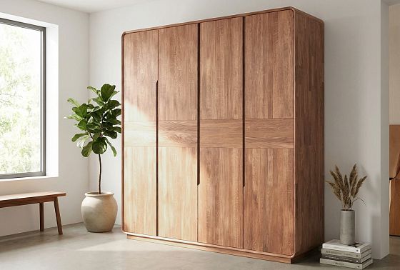 Шкаф для одежды 4-х дверный "Монблан" массив дуба 4