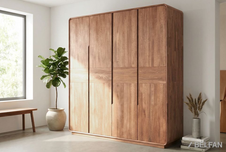 Шкаф для одежды 4-х дверный "Монблан" массив дуба 1