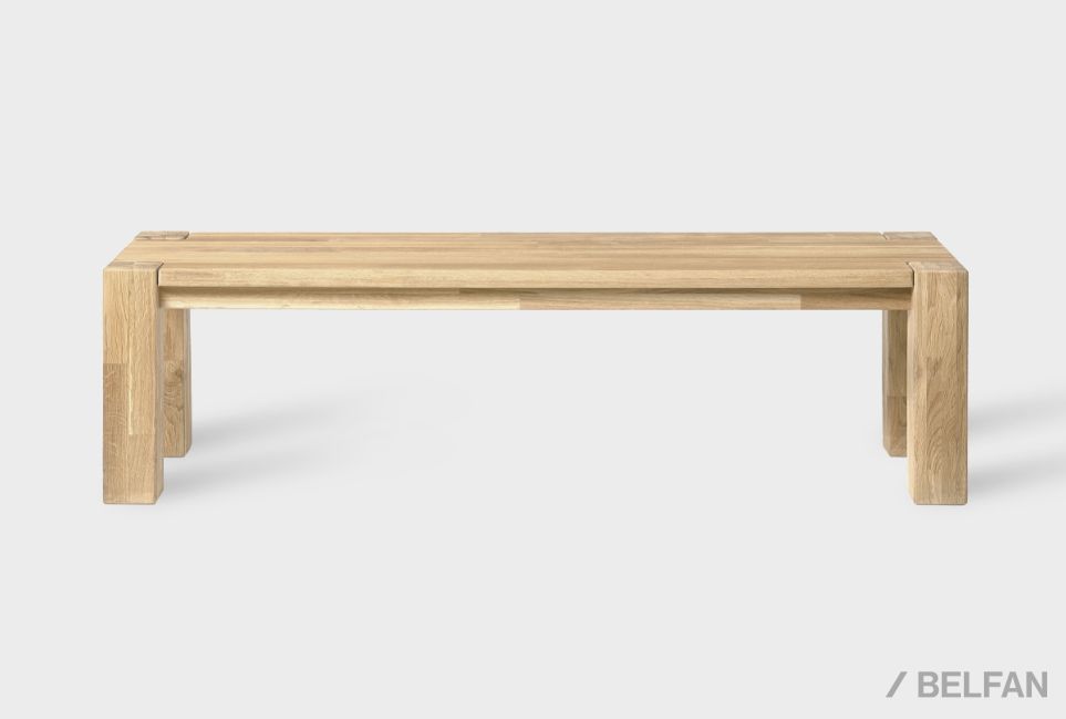Скамья "Берген" П-03 (сечение опор 70х70) массив дуба 2