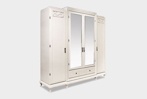Шкаф для одежды 4-х дв. "Соната" с зеркалом (без декора) массив и шпон дуба 3