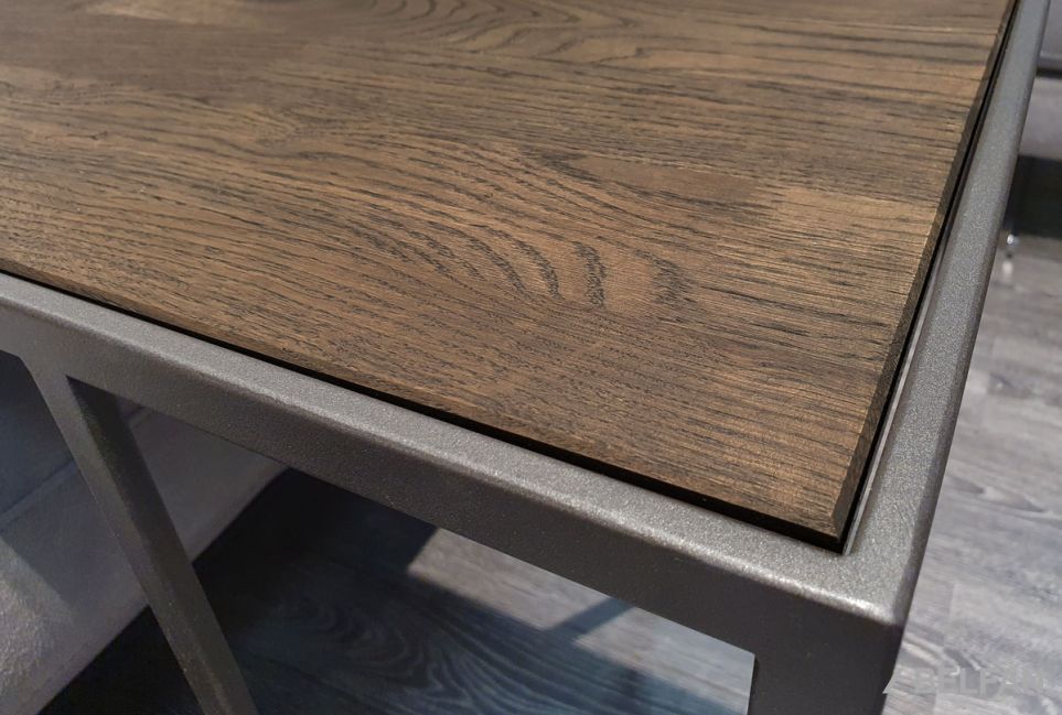 Стол кофейный "Арт" приставной массив дуба, металл 2