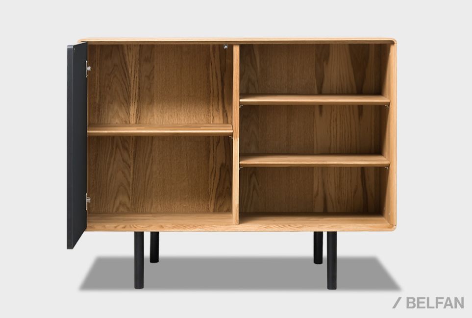 Тумба "Норман" 2 с нишей (правая) массив дуба, МДФ, металл 4