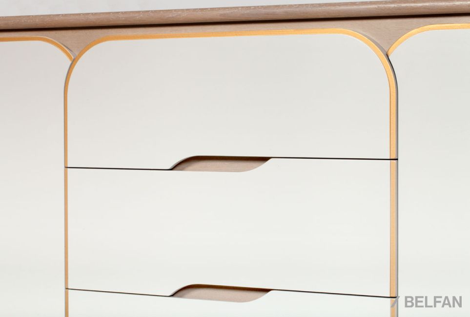 Тумба "Алекса" 3 (с ящиками) массив и шпон дуба, МДФ 5