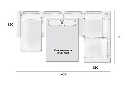 "Лофт" диван угловой с оттоманкой