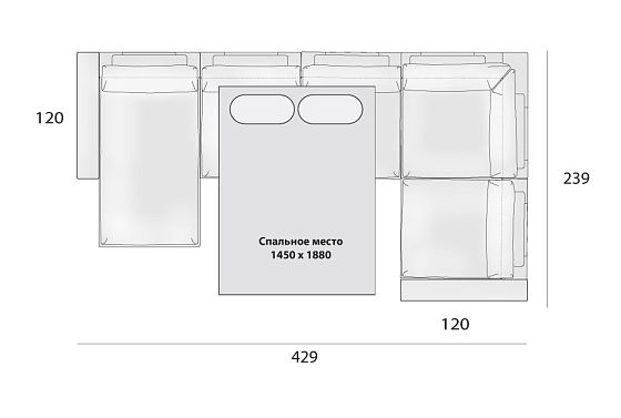 "Лофт" диван угловой с оттоманкой  5