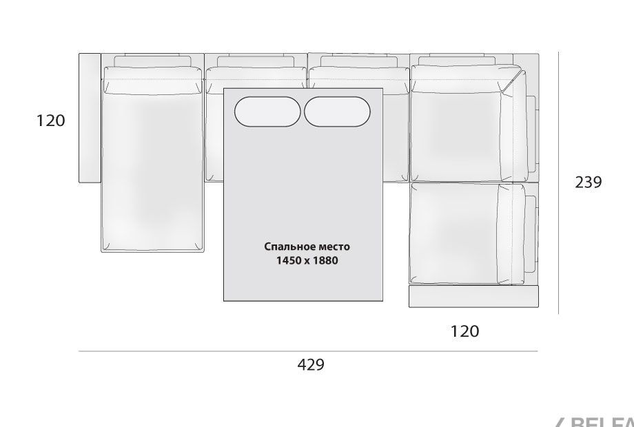 "Лофт" диван угловой с оттоманкой 4