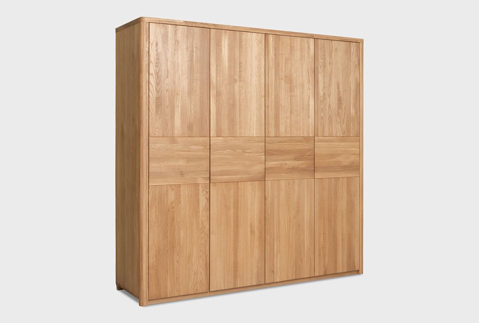 Шкаф для одежды 4-х дверный "Норд" (с ящиками); белёный дуб