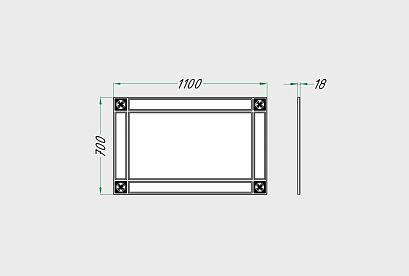 Зеркало навесное «Бриансон»; *А-020.5326; муссон+дуб