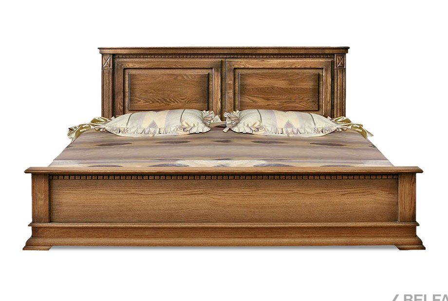 Кровать "Верди Люкс" (низкое изножье) массив и шпон дуба 1