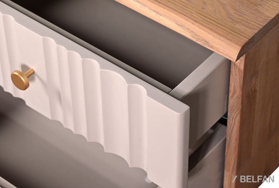 Тумба прикроватная "Меридиан" массив дуба, МДФ 3