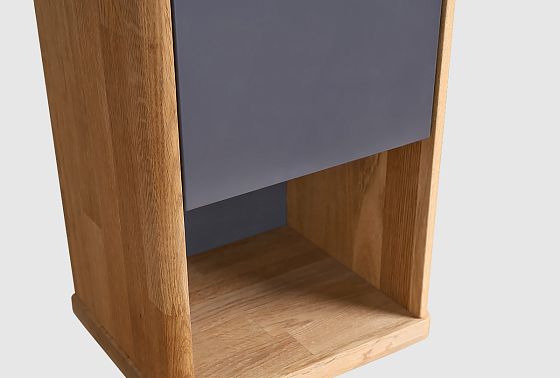 Шкаф навесной "Уоллстрит" (правый) массив дуба, МДФ 10