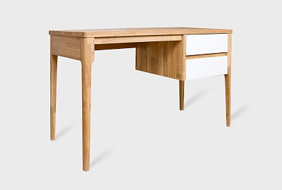 Стол письменный "Уоллстрит"; *А-012.13.1; к-бейц-масло, ф-белый, вст-бейц-масло