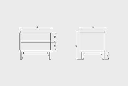 Тумба прикроватная "Уоллстрит"; *А-012.03Н; к-бейц-масло, ф-бейц-масло, вст-белый