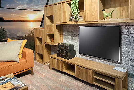 Тумба под ТВ "Берген" В-200 массив и шпон дуба 5