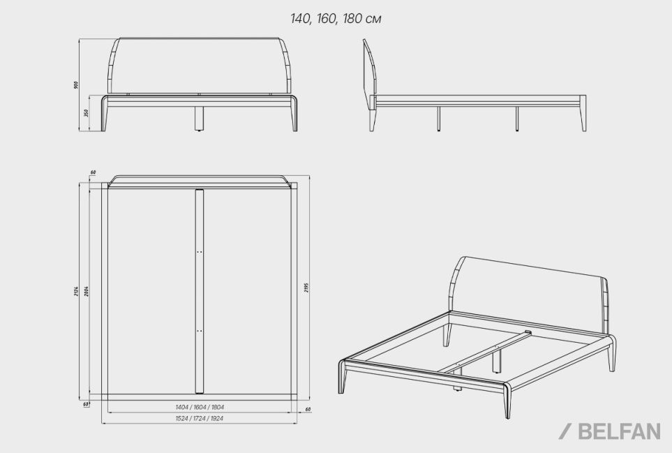 Кровать "Монблан" массив дуба 4