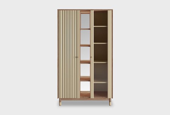 Витрина 2-х дверная "Меридиан" с нишей (комбинированная) массив дуба, МДФ 3