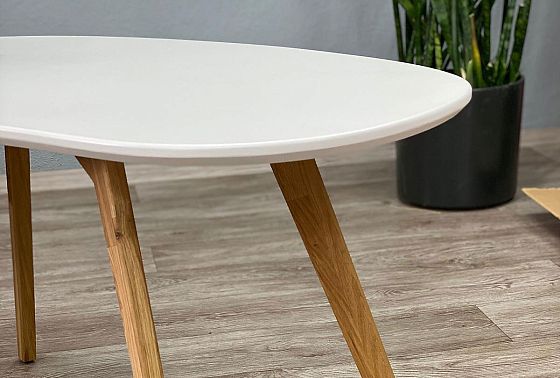 Стол журнальный "Уоллстрит" овальный 267 массив дуба, МДФ 4