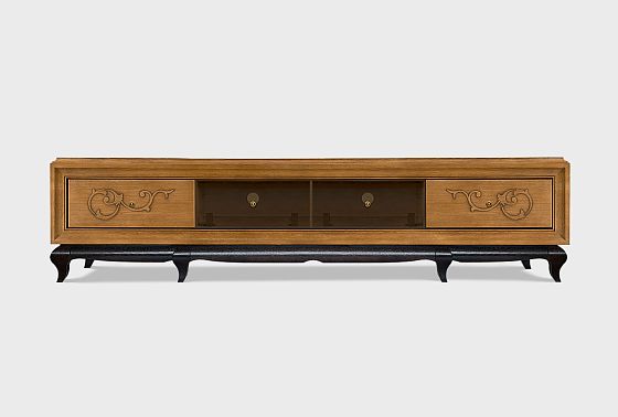 Тумба под ТВ 4-х секционная "Соната" (декор) массив и шпон дуба 8