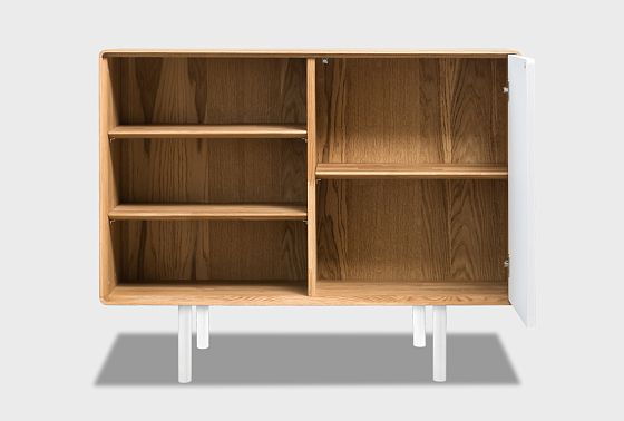 Тумба "Норман" 2 с нишей (левая) массив дуба, МДФ, металл 4