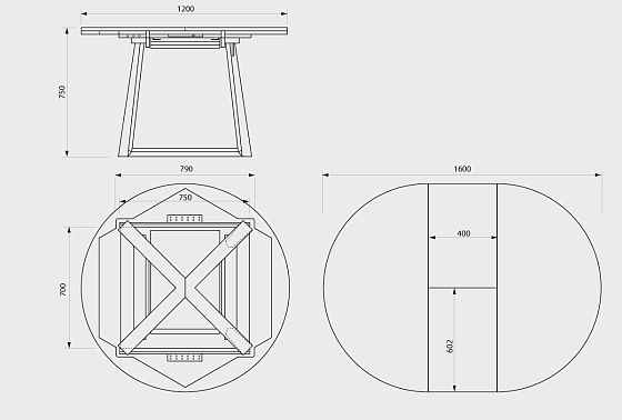 Стол обеденный "Мидгард" (раскладной) массив дуба 7