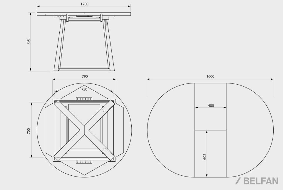 Стол обеденный "Мидгард" (раскладной) массив дуба 4