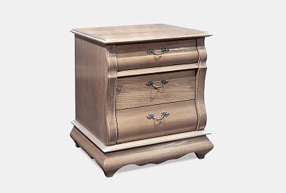 Тумба прикроватная "Тэфи"; *ММ-216-03; амбэр с белой патиной