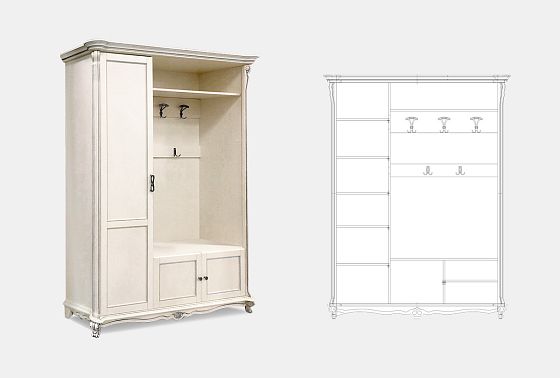 Шкаф комбинированный "Алези 1" (правый) массив и шпон дуба 3