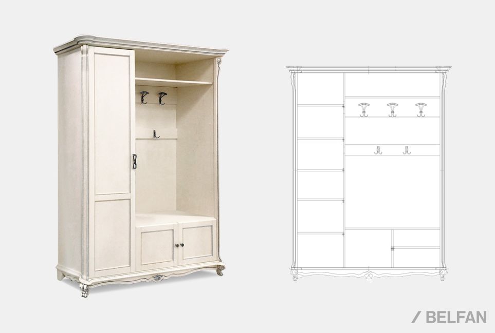 Шкаф комбинированный "Алези 1" (правый) массив и шпон дуба 2