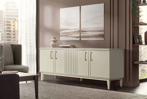 Тумба 4-х дв. "Чикаго" массив и шпон дуба 9