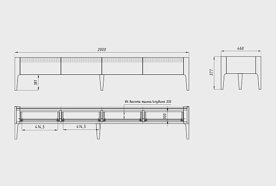 Тумба под ТВ "Бергамо" 200 массив дуба 9