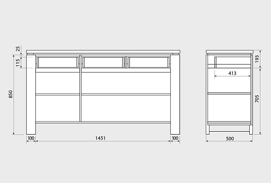 Тумба "Берген" В-33 массив и шпон дуба 5